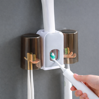 ClickSmile™-Dispensador de pasta dental con Dos Vasos