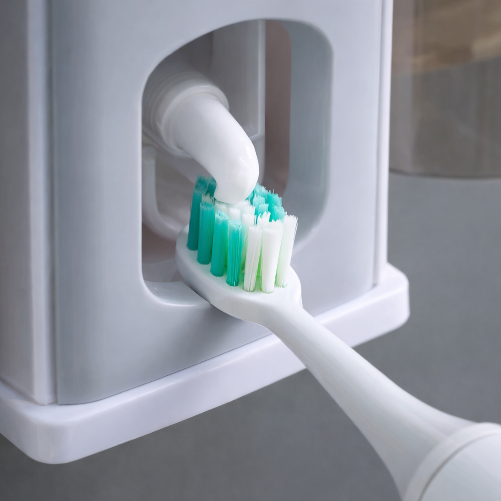 ClickSmile™-Dispensador de pasta dental con Dos Vasos