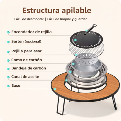 Parrilla Express Outdoor™- Mesa plegable con Parrilla