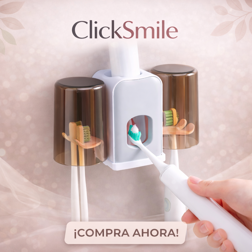 ClickSmile™-Dispensador de pasta dental con Dos Vasos